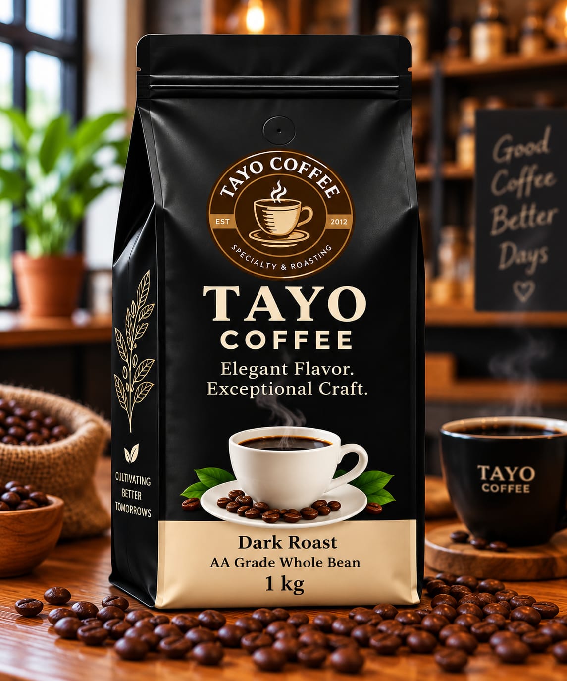 Tayo Dark Roast coffee package